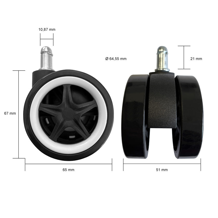 Chair castors LC-CASTERS-8BW-Drift