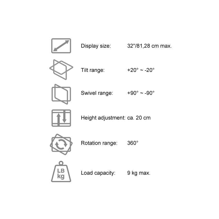 LC-EQ-A32B - FLEXX - Monitor Desk Mount up to 32 inches