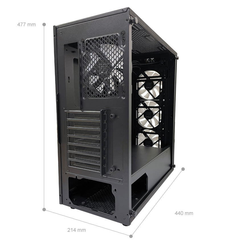 LC-Power LC-709B-ON Solar System X – Schwarzes ATX Gaming Gehäuse mit ARGB Lüfter