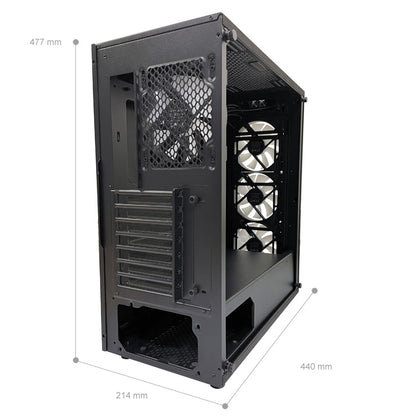 LC-Power LC-709B-ON Solar System X – Schwarzes ATX Gaming Gehäuse mit ARGB Lüfter