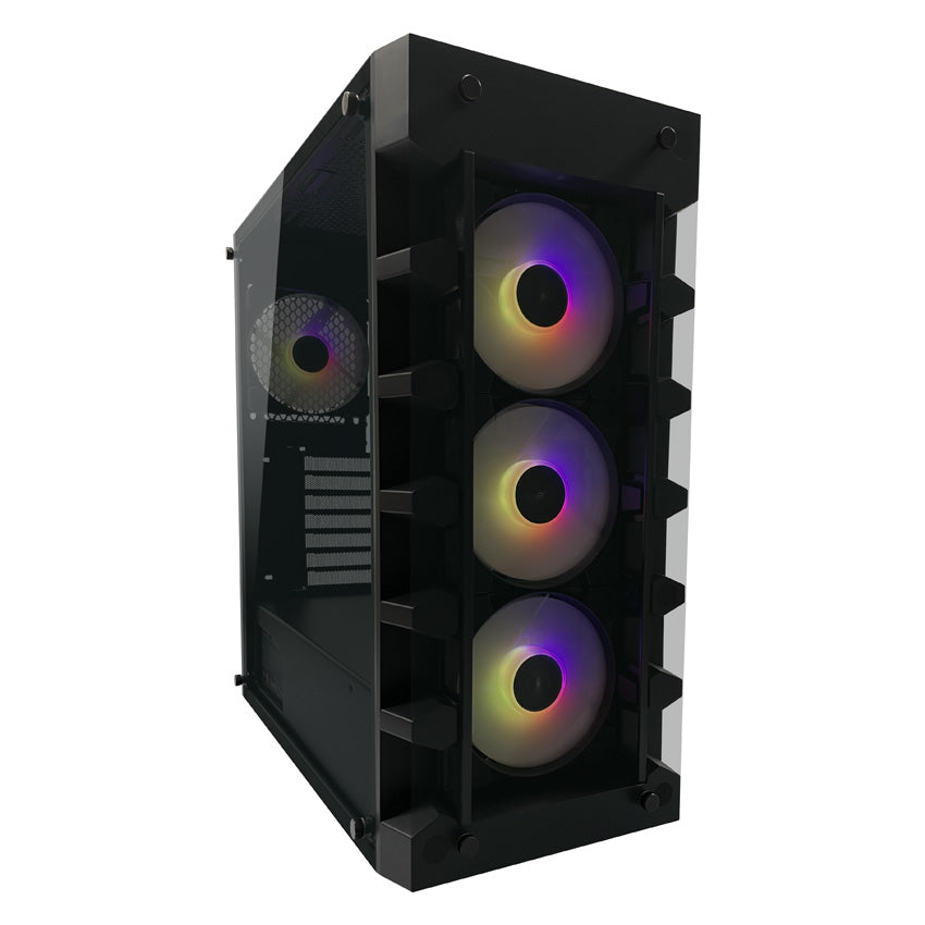 LC-Power LC-709B-ON Solar System X – Schwarzes ATX Gaming Gehäuse mit ARGB Lüfter