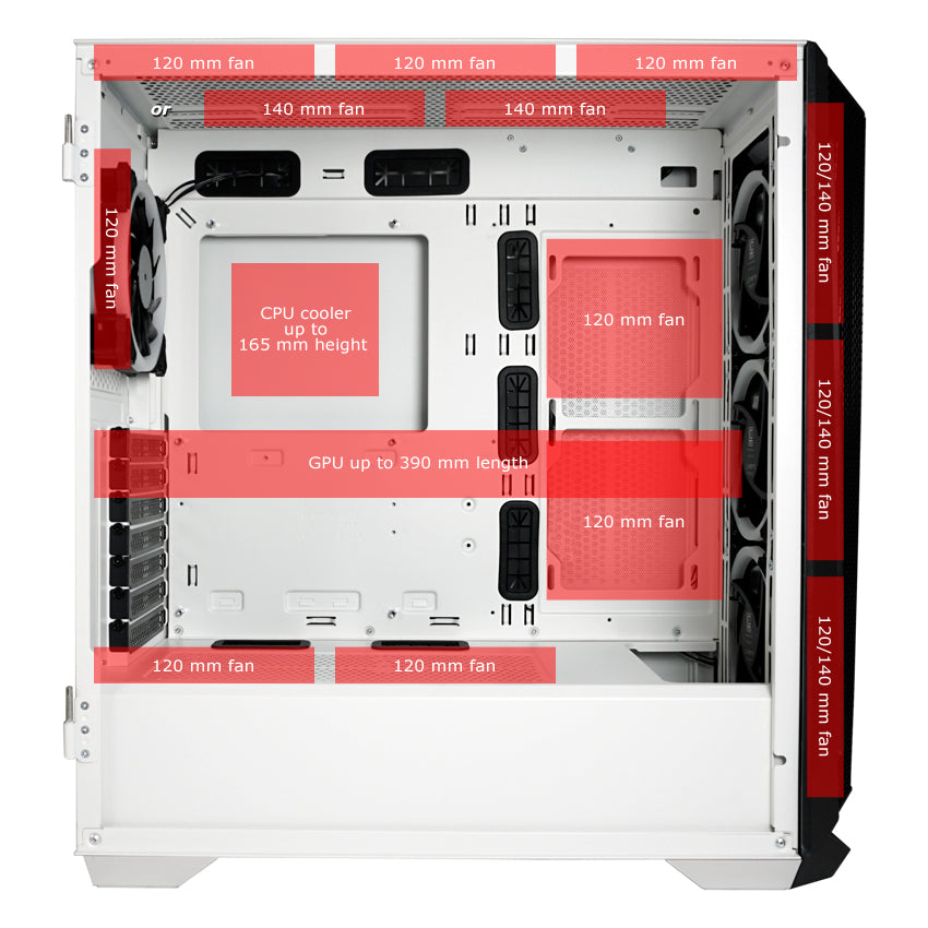 LC-Power LC-805BW-ON Holo-1_X | Schwarz-Weißer ARGB ATX Midi Tower