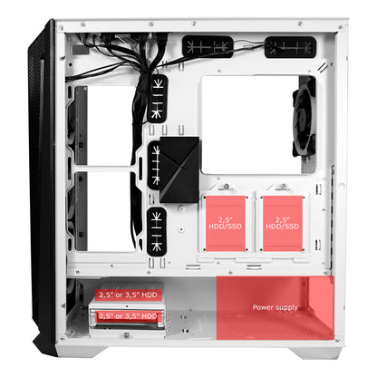 LC-Power LC-805BW-ON Holo-1_X | Schwarz-Weißer ARGB ATX Midi Tower