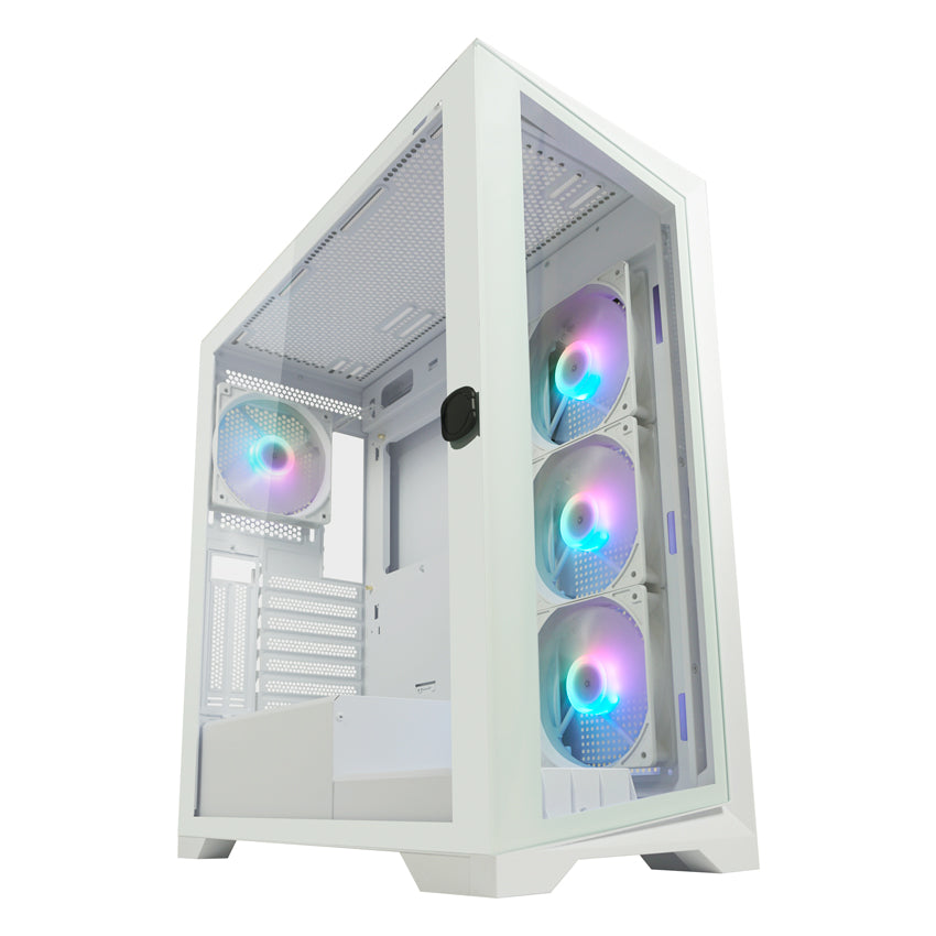 LC-Power LC-806W-ON Crosswind_X | Weißer ARGB ATX Midi Tower