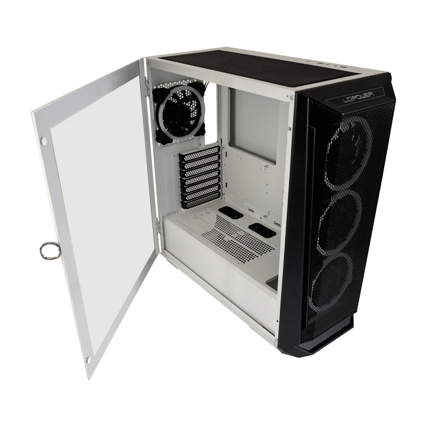 LC-Power LC-805BW-ON Holo-1_X | Schwarz-Weißer ARGB ATX Midi Tower
