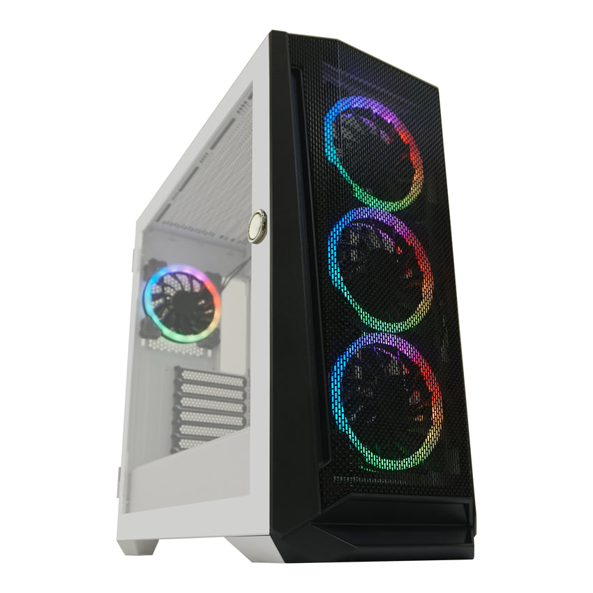 LC-Power LC-805BW-ON Holo-1_X | Schwarz-Weißer ARGB ATX Midi Tower