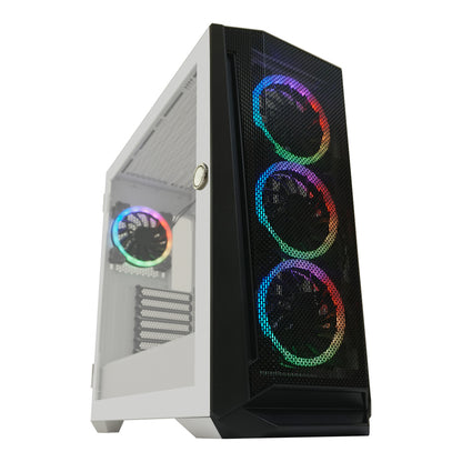 LC-Power LC-805BW-ON Holo-1_X | Schwarz-Weißer ARGB ATX Midi Tower