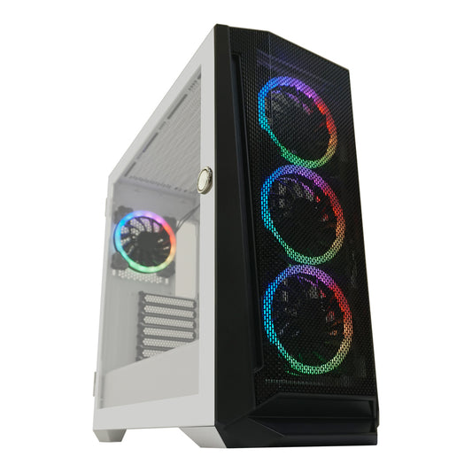 LC-Power LC-805BW-ON Holo-1_X | Schwarz-Weißer ARGB ATX Midi Tower