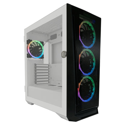 LC-Power LC-805BW-ON Holo-1_X | Schwarz-Weißer ARGB ATX Midi Tower