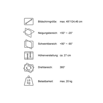 LC-EQ-A49W - FLEXX - Monitor desk mount up to 49 inches 