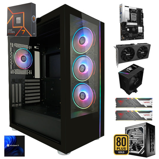 LC-Power PC System 808B - Skylla_X - AMD R7 7700X, M.2 NVME 1TB, 32GB, 8GB RTX 5060