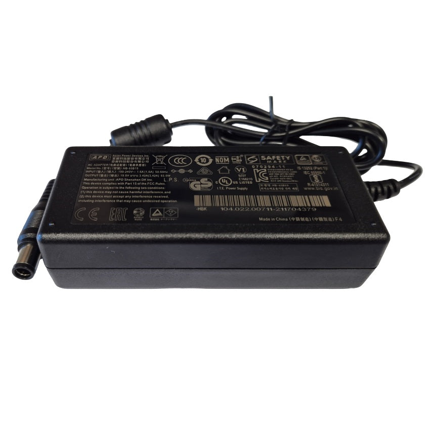 Replacement External Monitor Power Supply 19V / 3.42A 65 Watt / 7.4 x 5 mm
